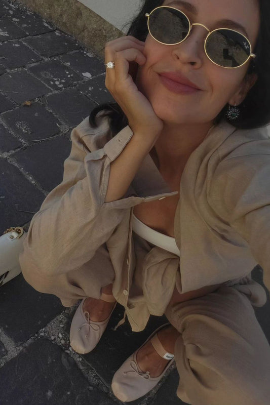 Outfit by Nina Joklová Natural Beige shirt & pants