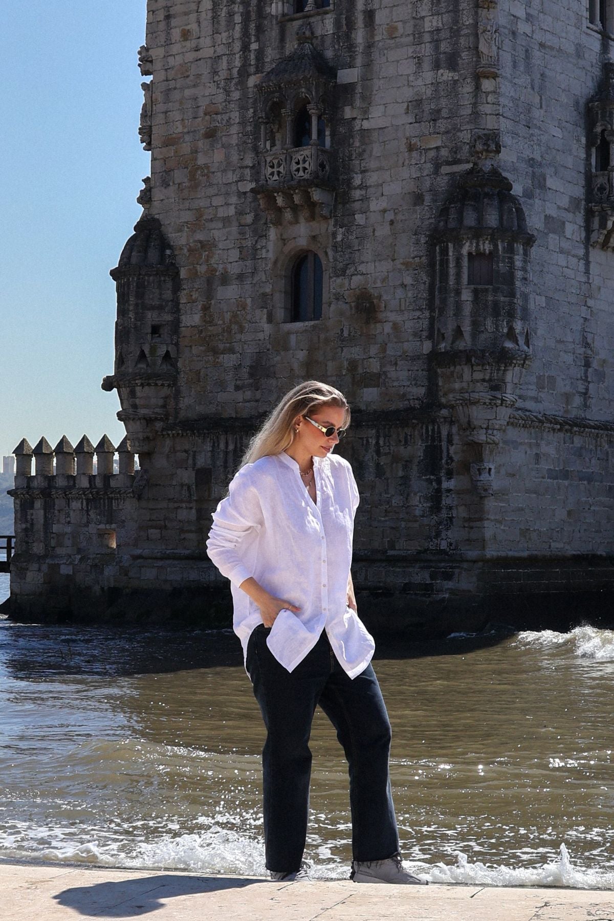 Outfit by Daniela Linen shirt loose fit White