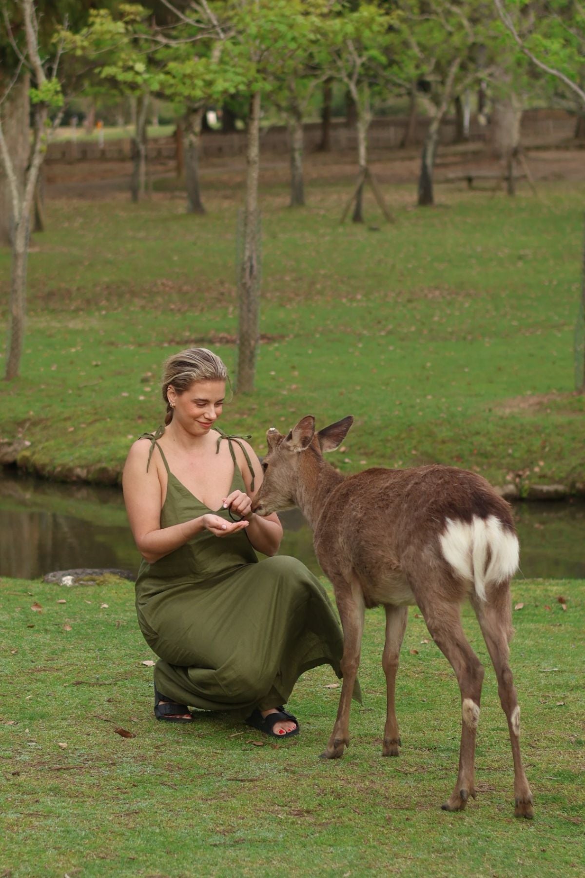 Oufit by Daniela Žáková & Deers Moss green long dress