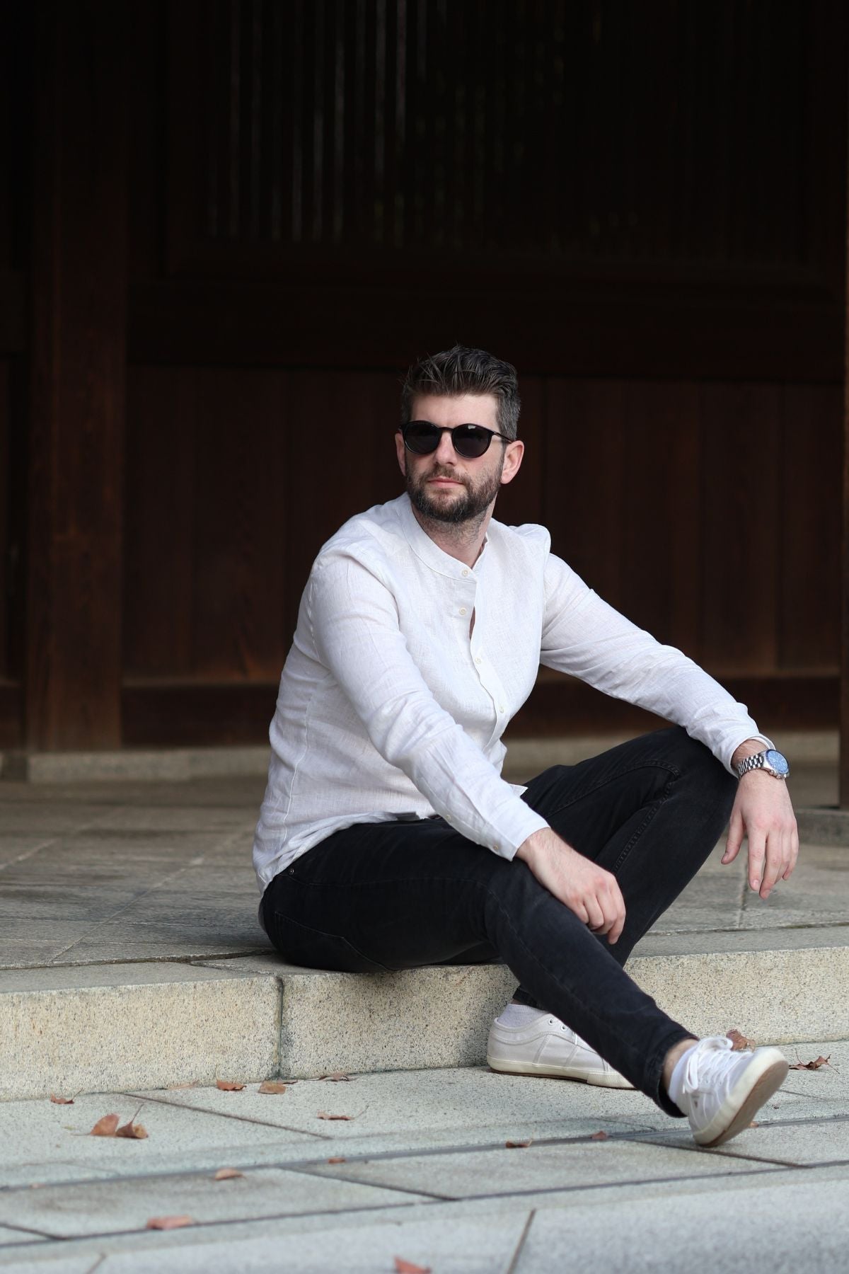 Outfit by Honza Linen shirt Pearl gray