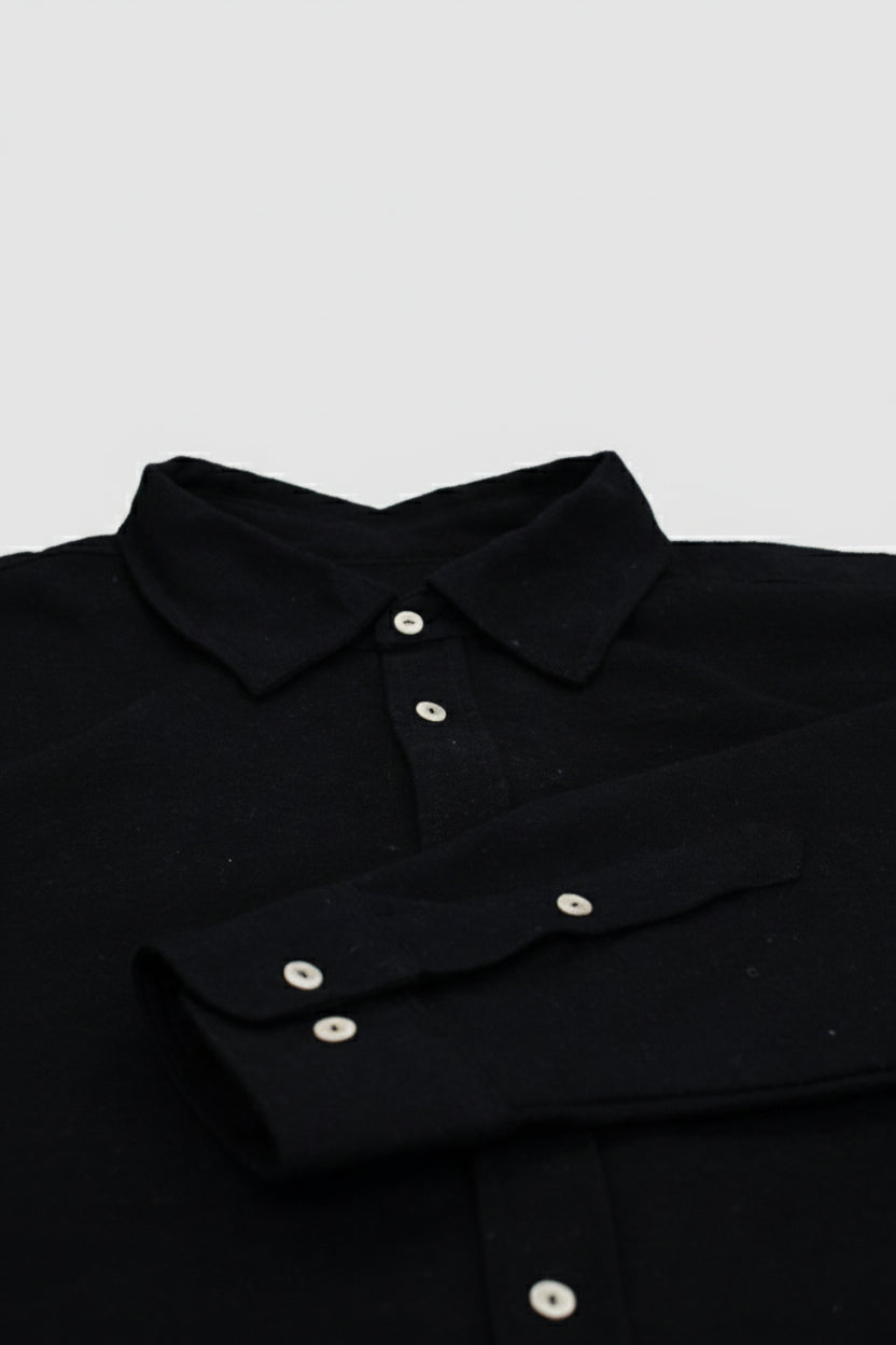 Koszula męska flanelowa z kołnierzykiem - Black