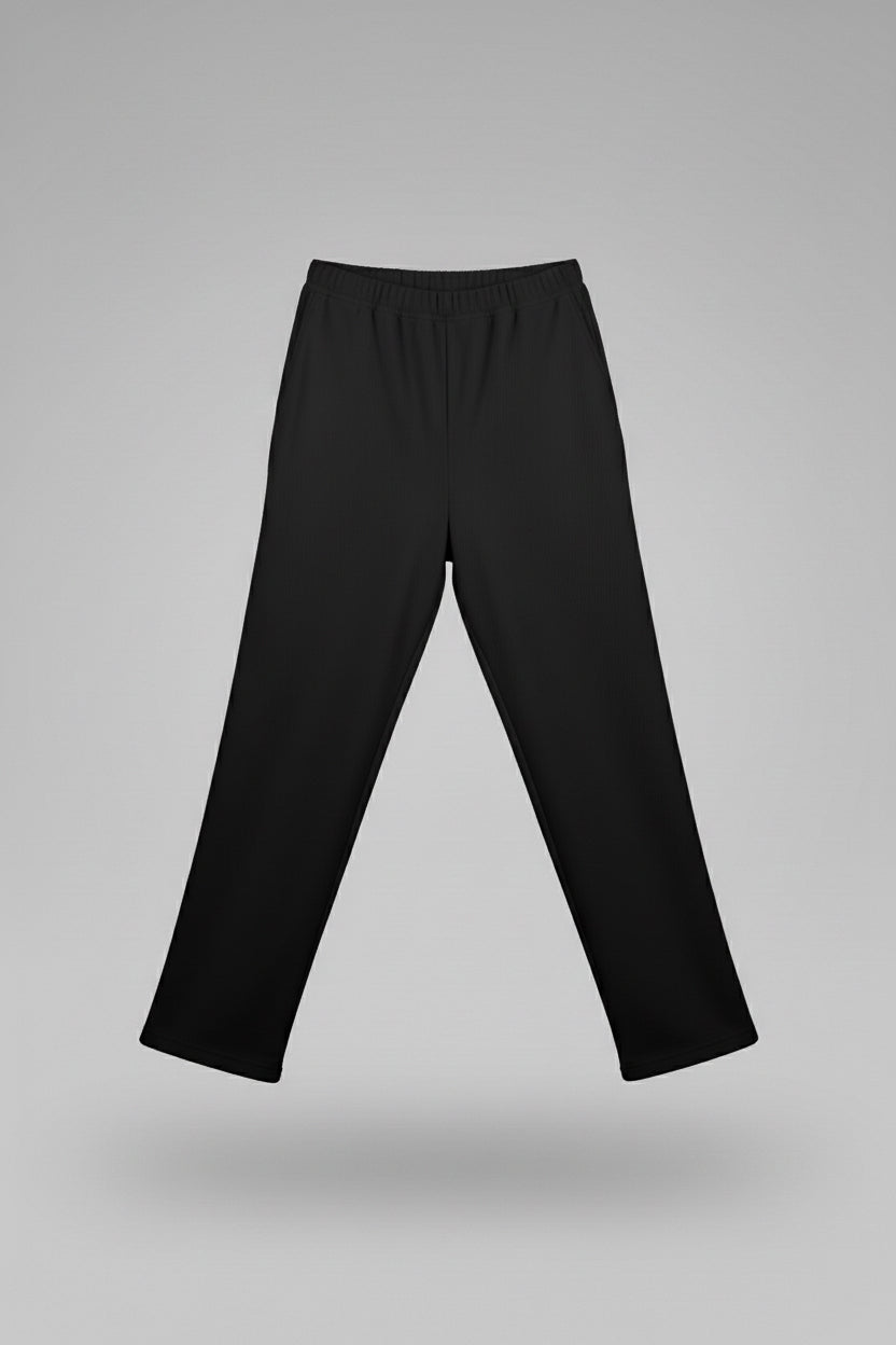 Men spodnie dresowe wide bawełna organiczna Black - Straight-leg