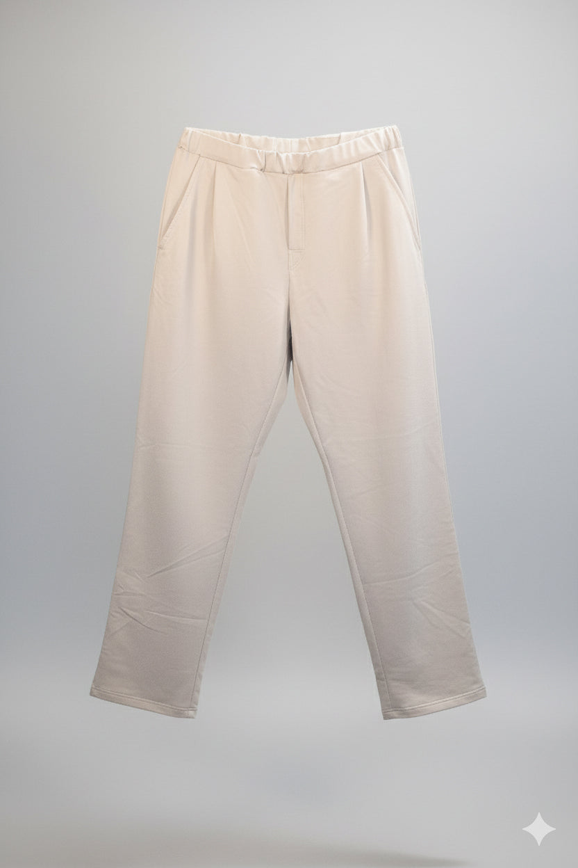 Men spodnie dresowe wide bawełna organiczna Pearl gray - Straight-leg