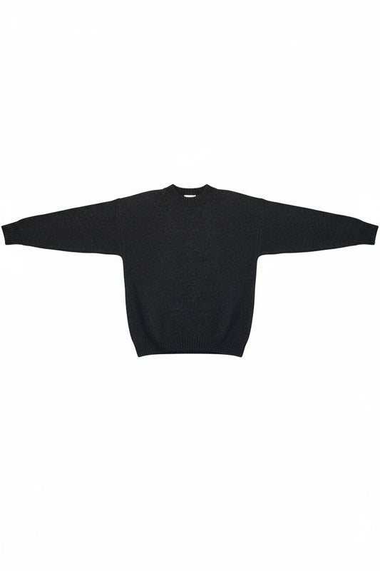 Pánsky vlnený sveter Crewneck Regular Fit – Dark gray