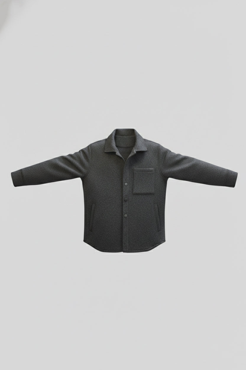 Męski wełniany płaszcz Regular Fit – Dark gray