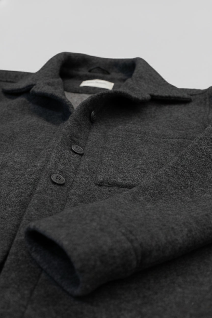 Męski wełniany płaszcz Regular Fit – Dark gray