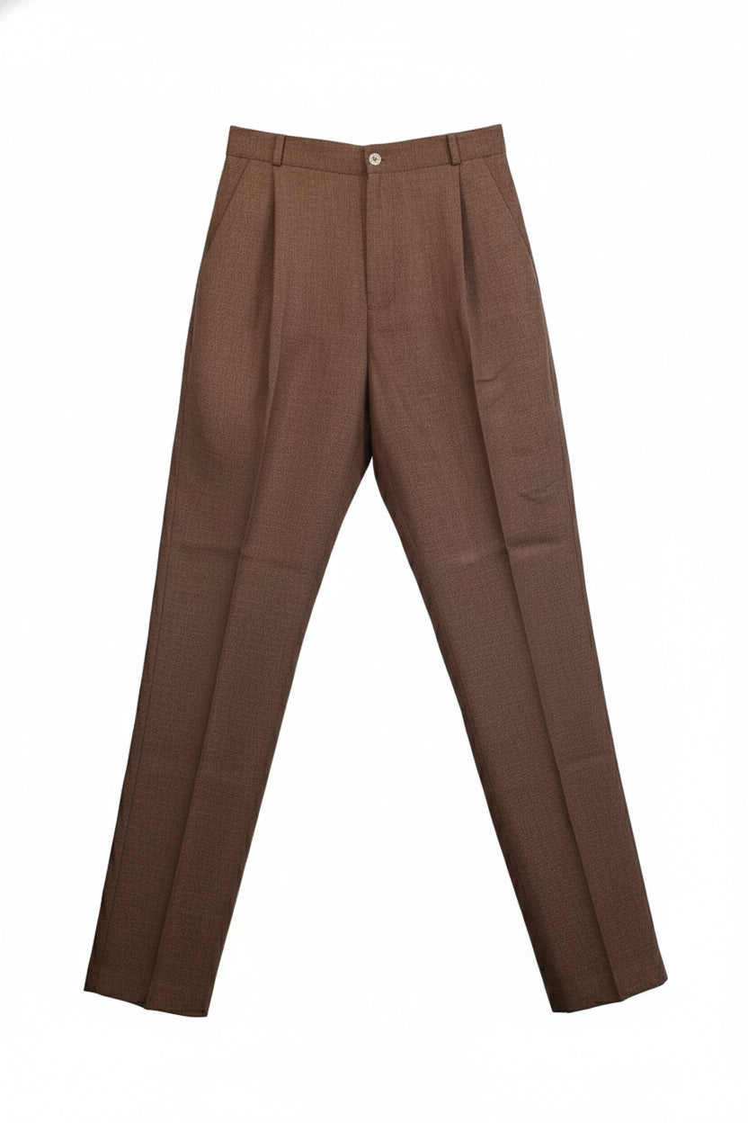 Damskie Straight-leg luźne spodnie lniane - Brown