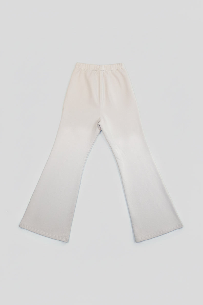 Damskie spodnie dresowe wide-leg z biobawełny Pearl gray - Regular fit