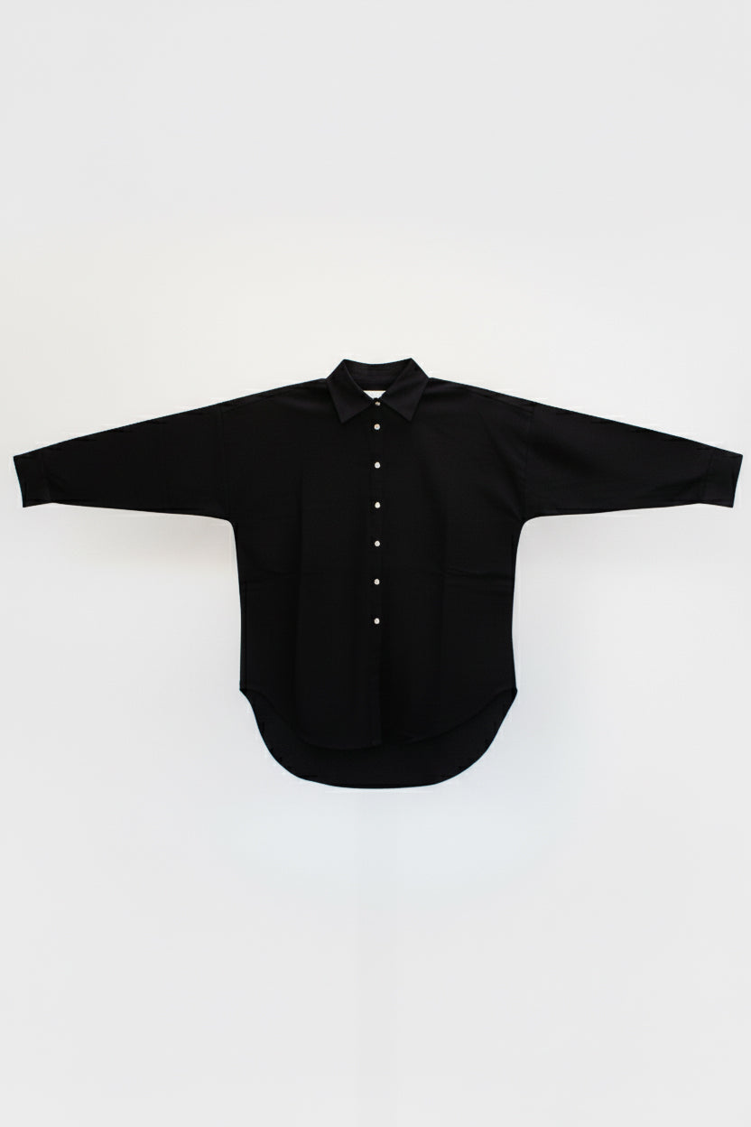 Damska koszula flanelowa z kołnierzykiem loose fit – Black