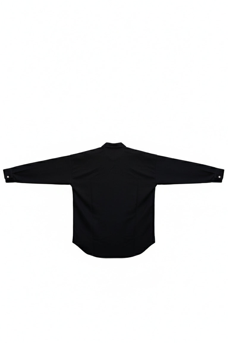 Damska koszula flanelowa z kołnierzykiem loose fit – Black