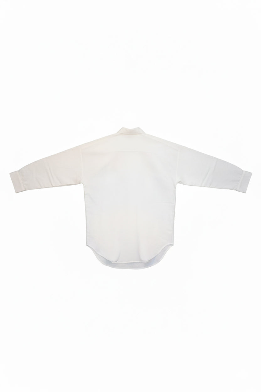 Damska koszula flanelowa z kołnierzykiem loose fit – White
