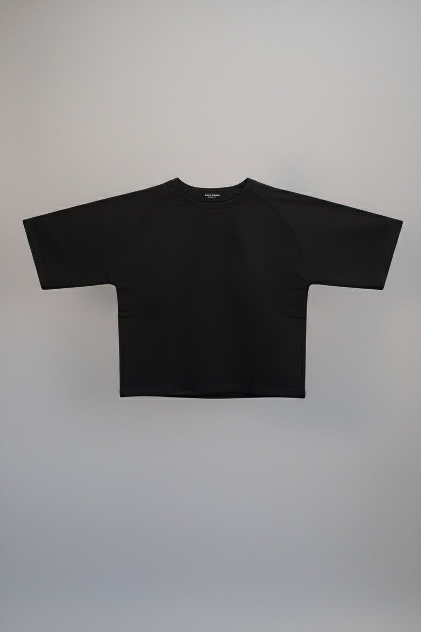 Damska bluzka typu sweatshirt z biobawełny Black - Loose fit