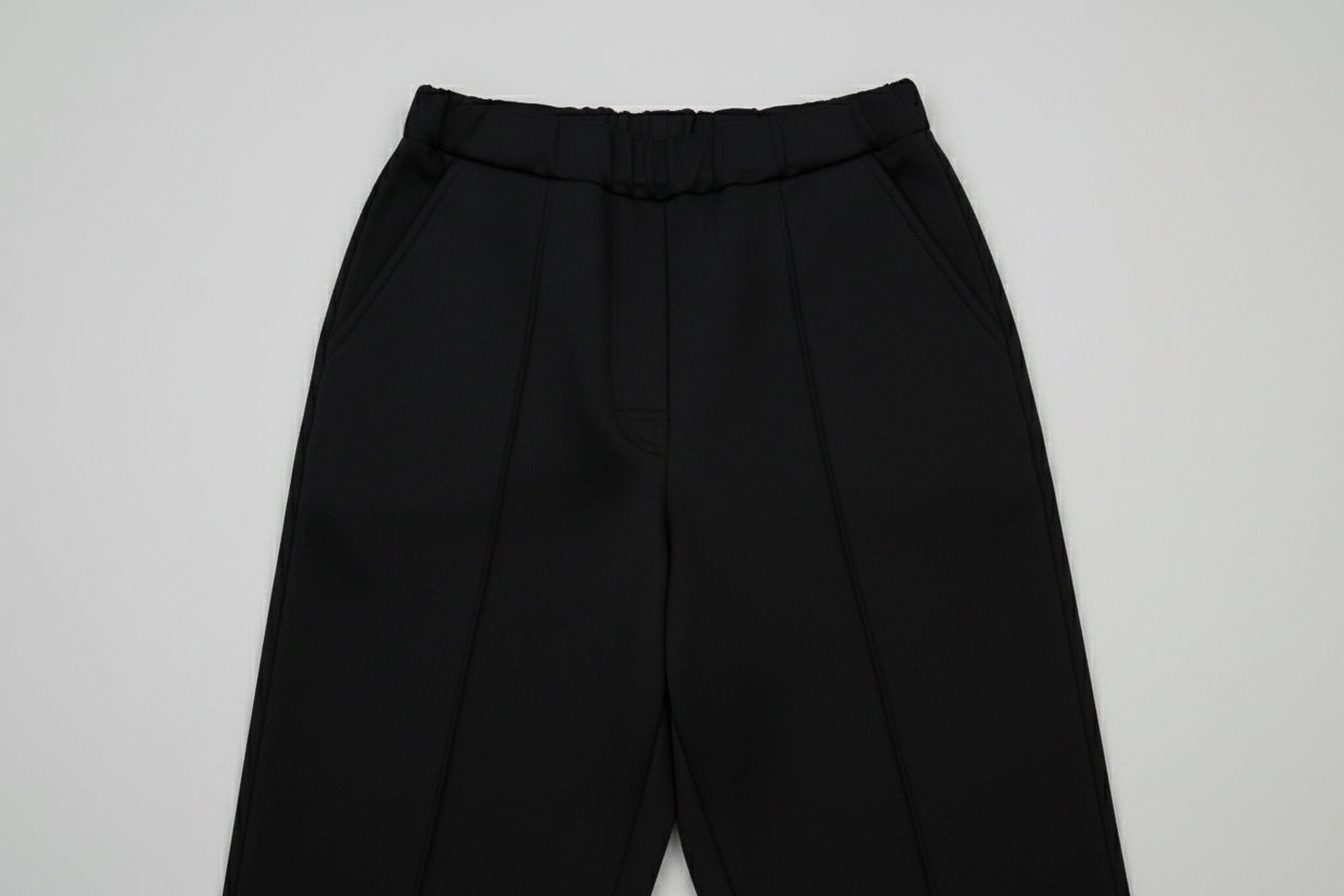 Damskie spodnie dresowe wide-leg z biobawełny Black - Regular fit