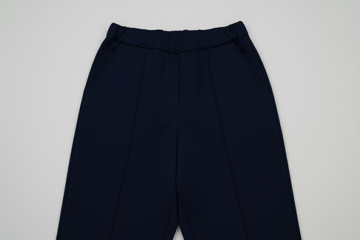 Damskie spodnie dresowe wide-leg z biobawełny Deep blue - Regular fit