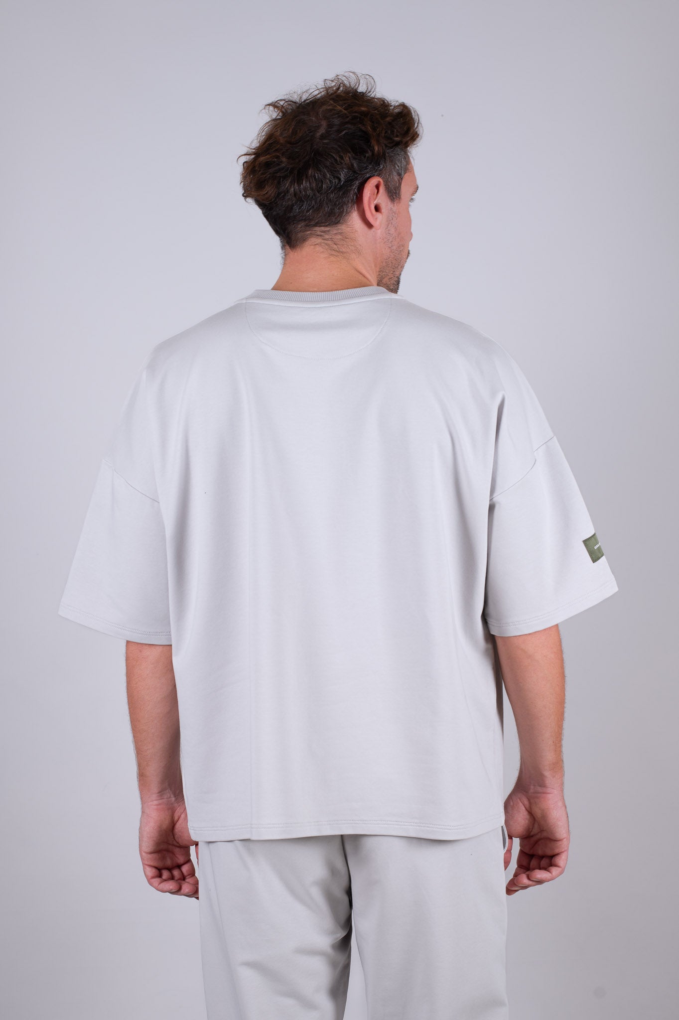 Men’s Sweatshirt T-Shirt Organic Cotton Pearl gray - loose fit