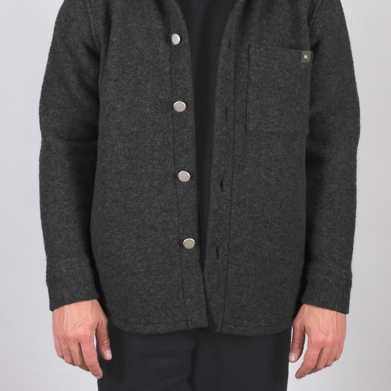 Men’s Wool Coat Regular Fit – Dark Gray