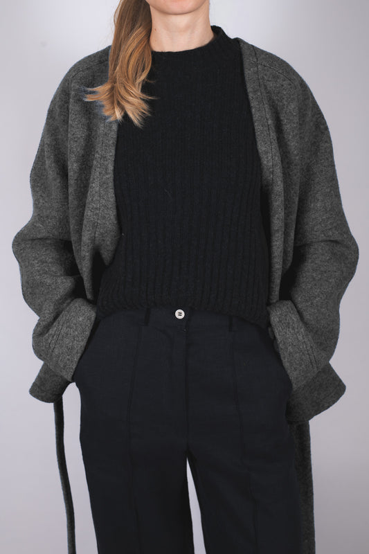 Women’s Wool Coat Loose fit – Dark Gray