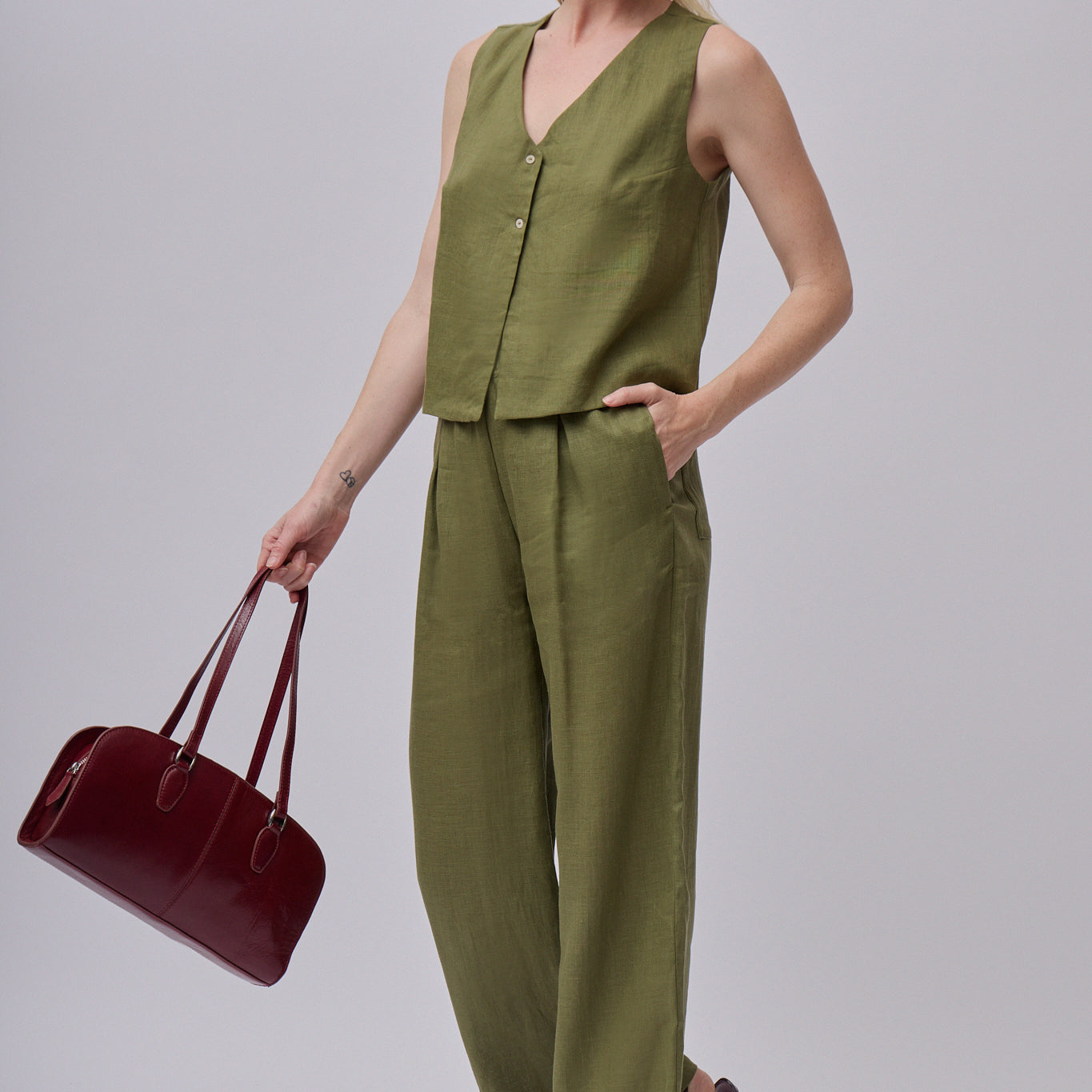 Dámská lněná vestička - loose fit