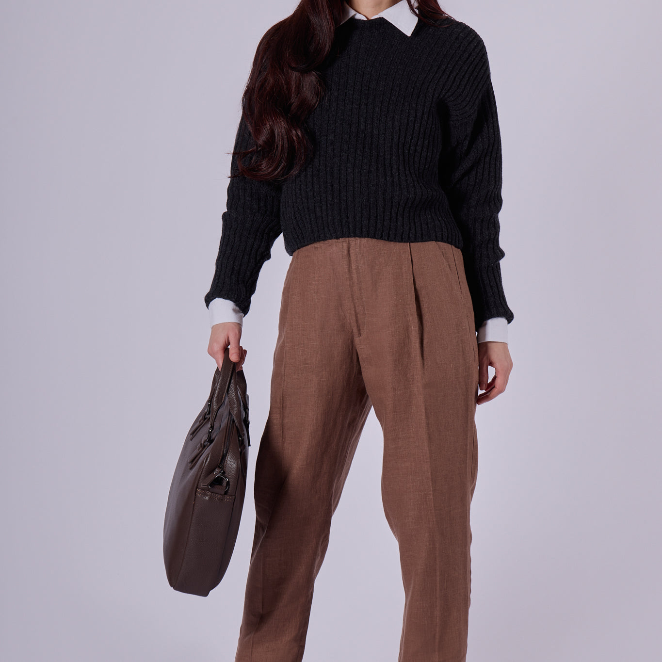 Dámské lněné kalhoty Straight-leg - loose fit