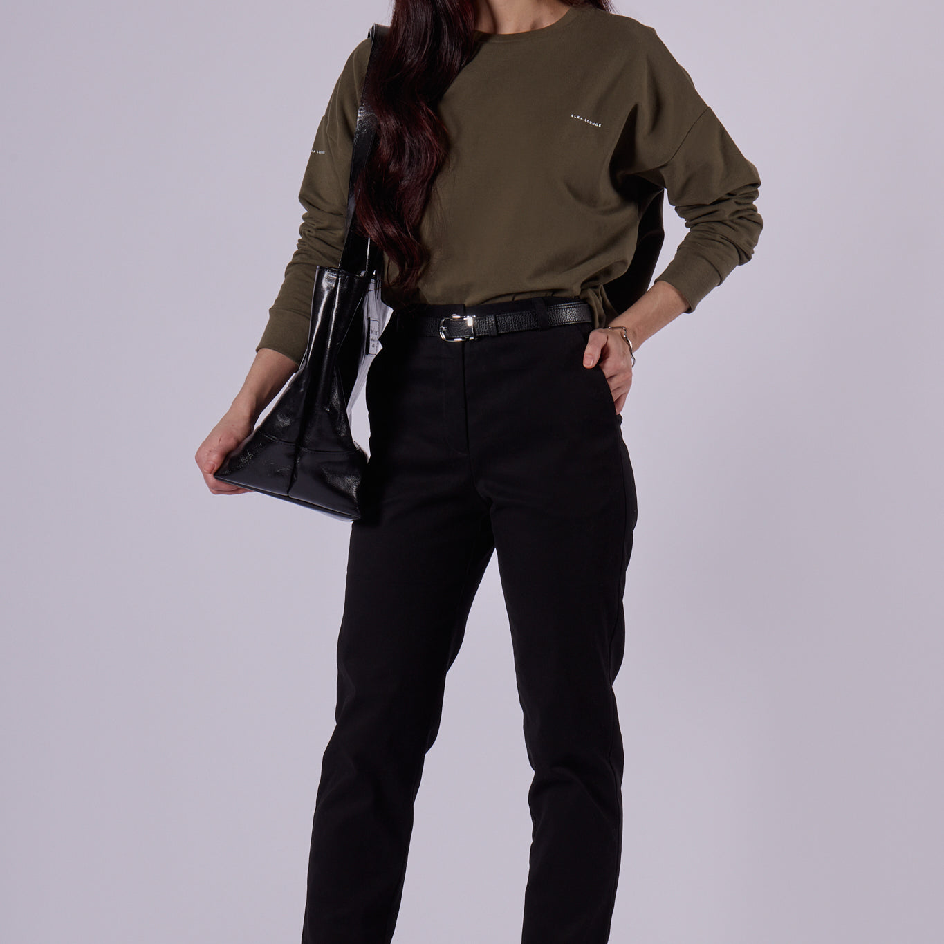 Dámská mikina bez kapuce z biobavlny brushed - Oversized