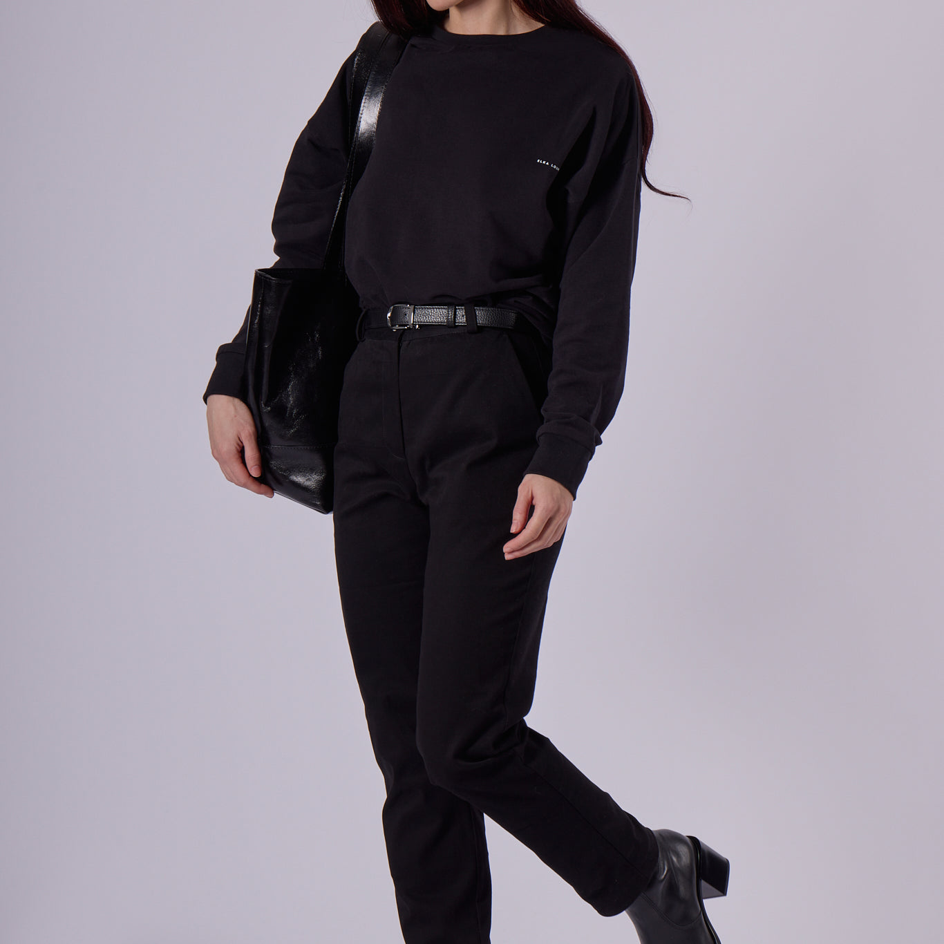 Dámská mikina bez kapuce z biobavlny brushed - Oversized