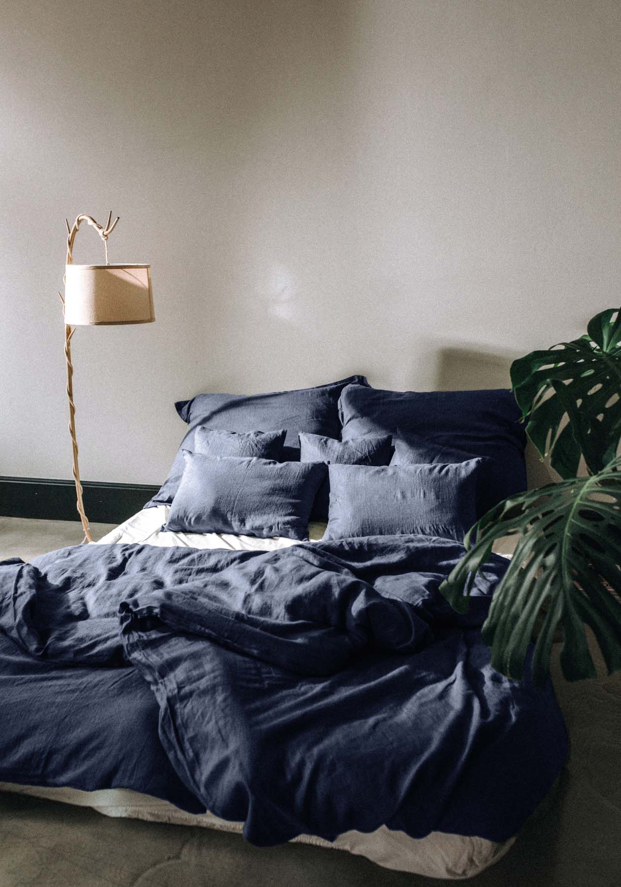 Deco & Home Linen Bedding Deep blue