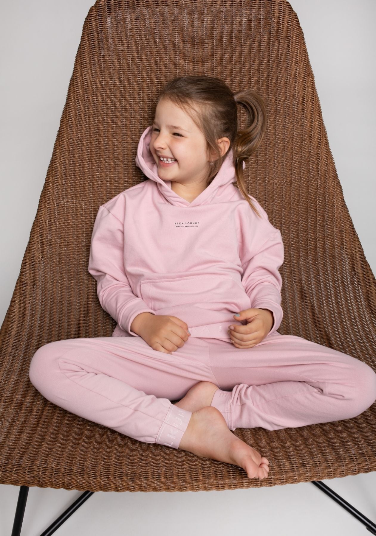 Detská mikina s kapucňou z biobavlny Bailet slipper-Pink - regular