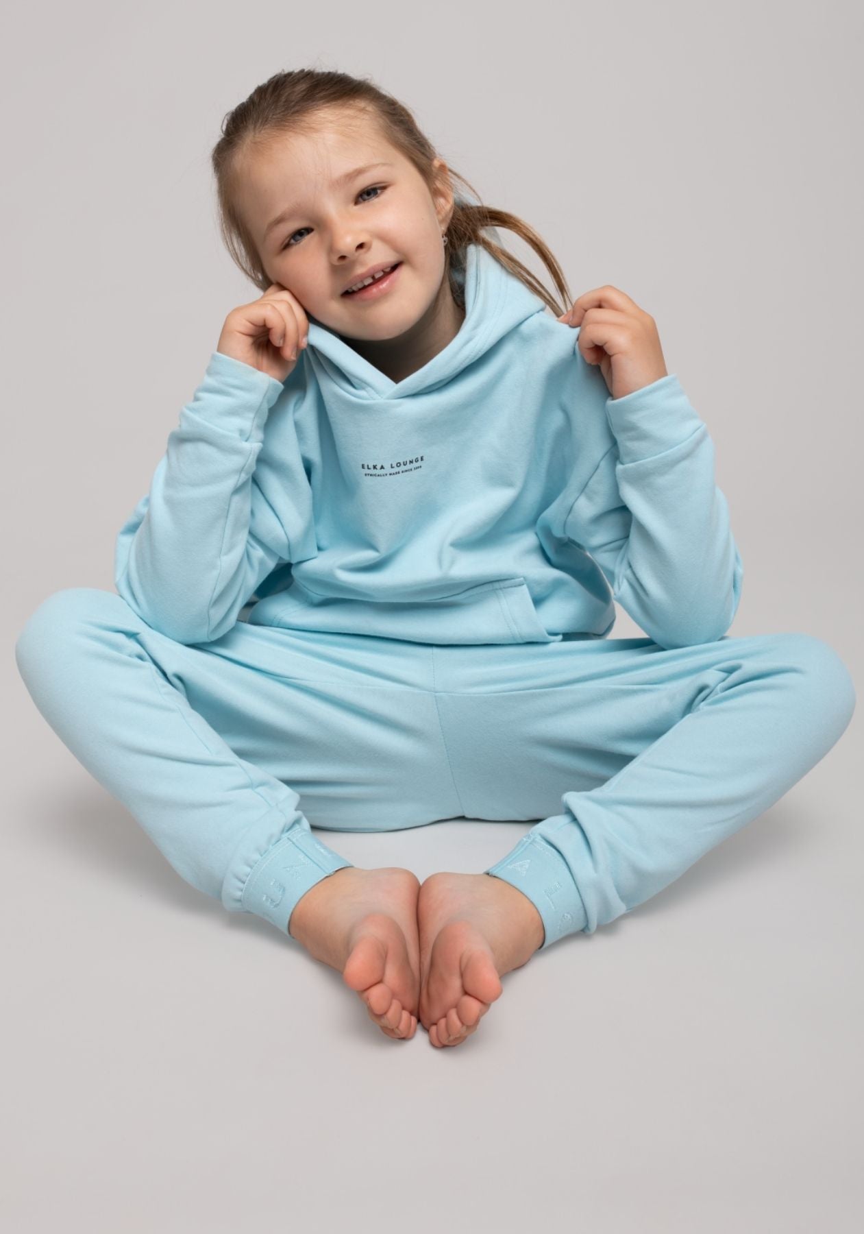 Dětská mikina s kapucí z biobavlny Sky blue - regular