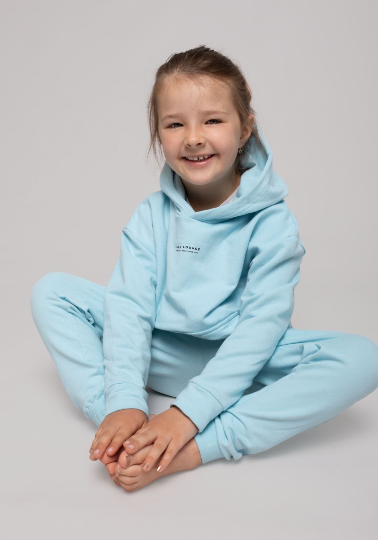 Dětská mikina s kapucí z biobavlny Sky blue - regular