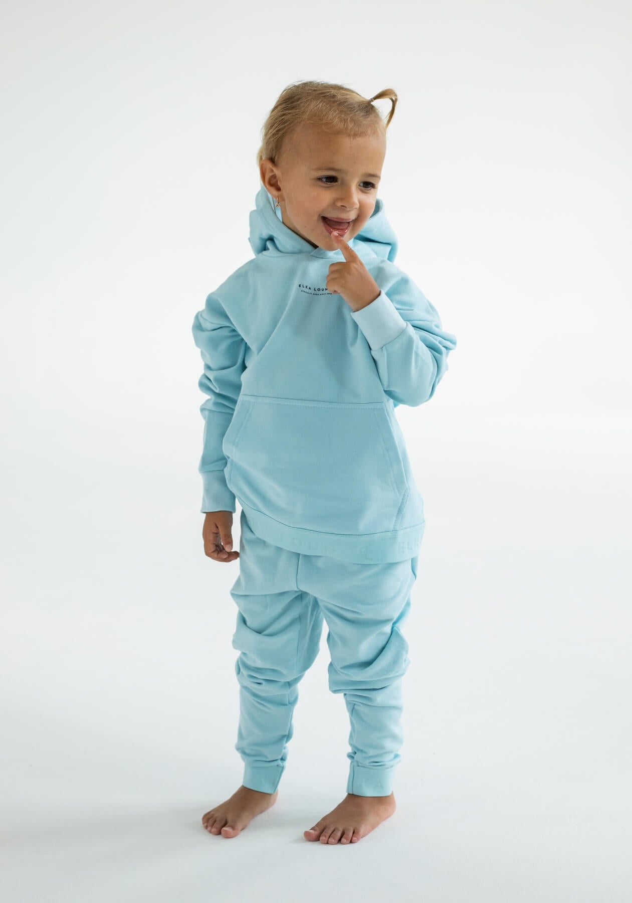 Dětská mikina s kapucí z biobavlny Sky blue - regular
