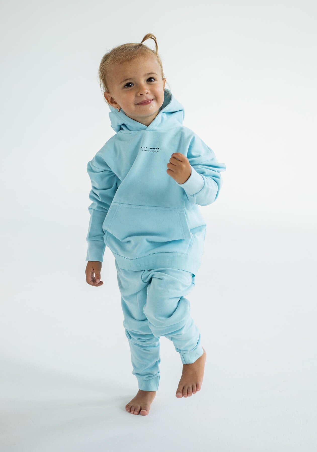 Dětská mikina s kapucí z biobavlny Sky blue - regular