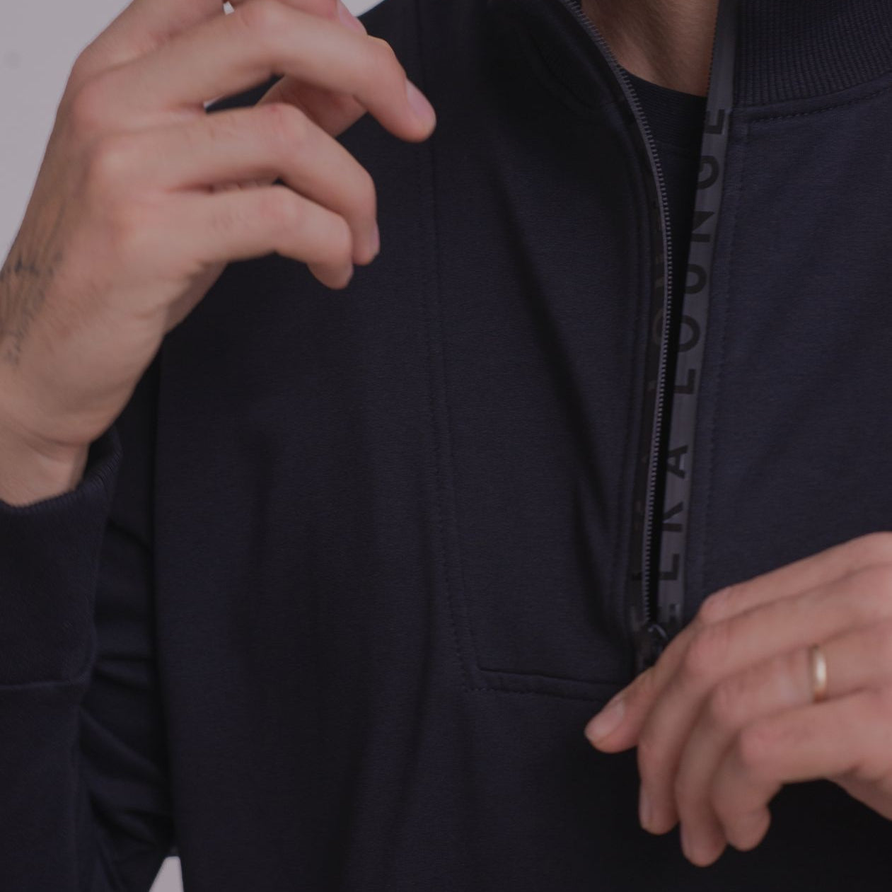 Men Sweatshirt zip-up organic cotton - Loose fit