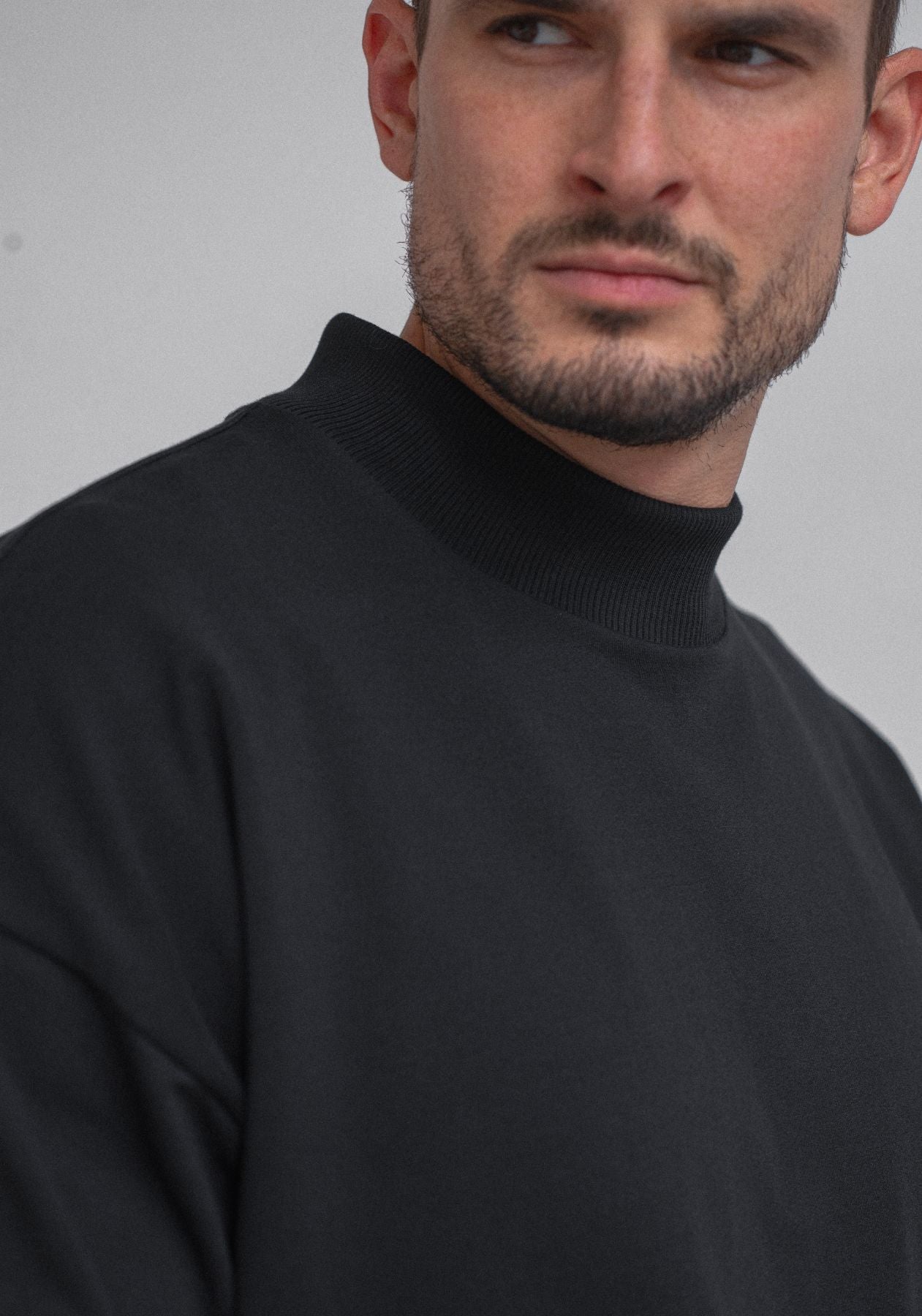 Pánská Mikina High neck Black Loose fit - update