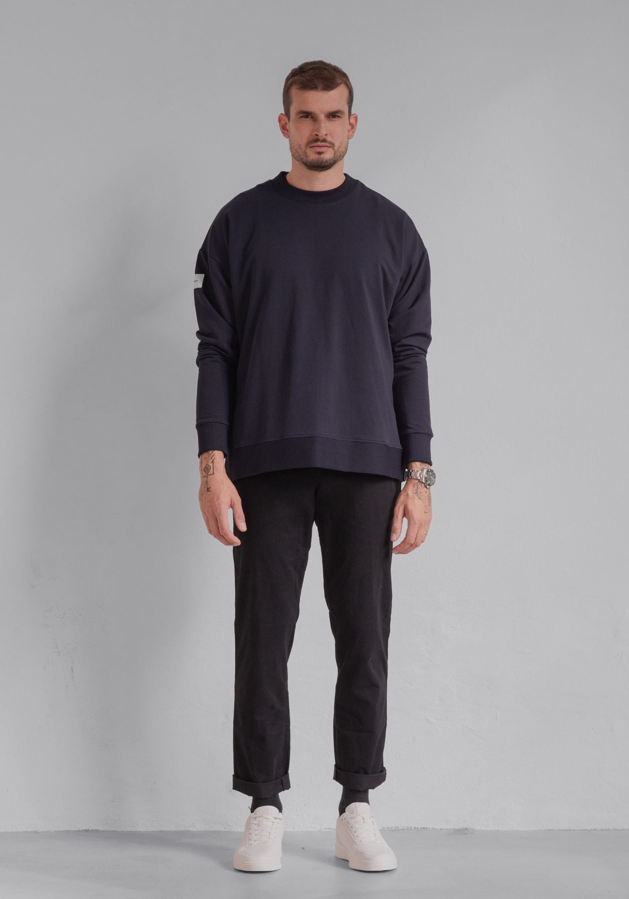 Pánská Mikina Classic Deep blue Loose fit - update