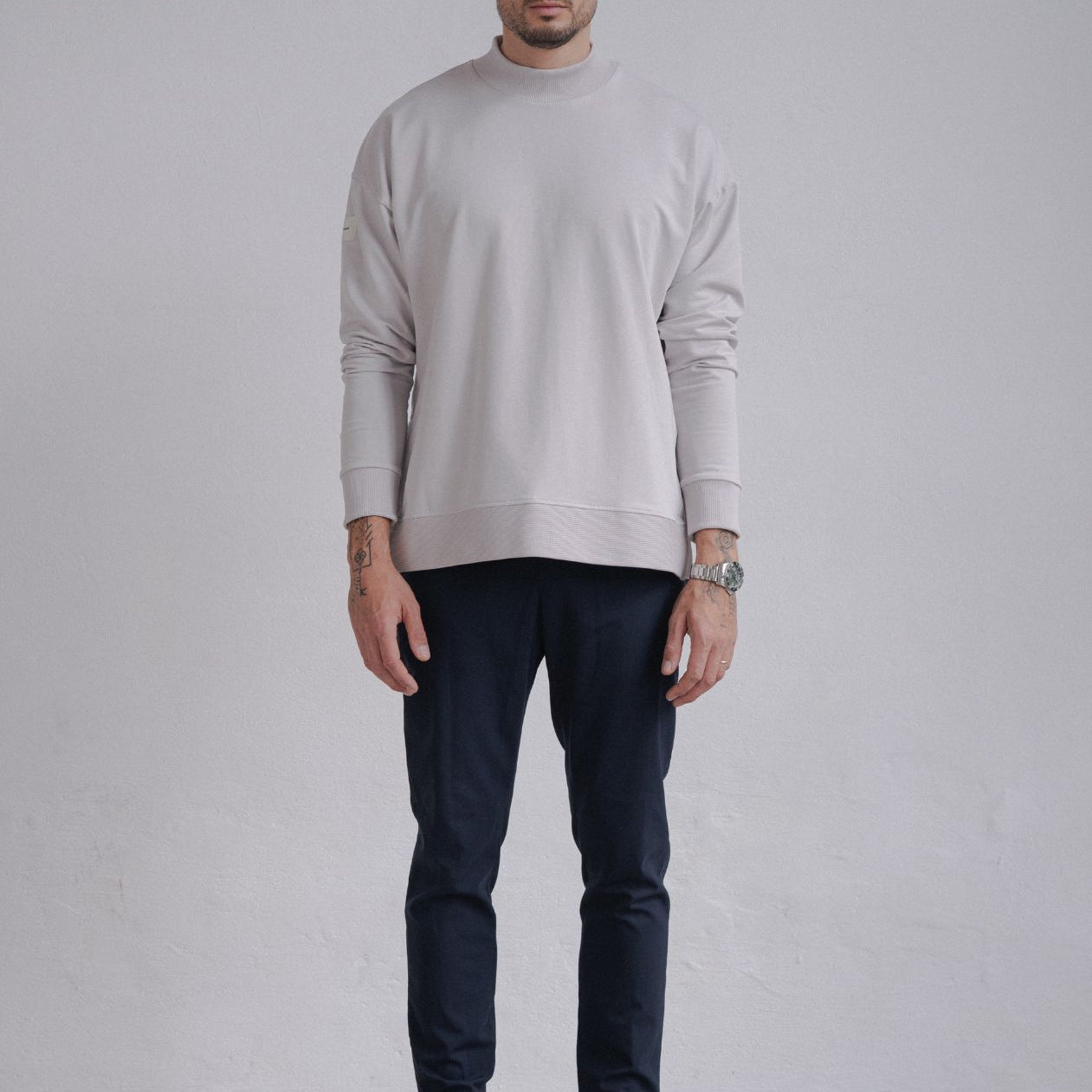 Men Sweatshirt High neck organic cotton - Loose fit