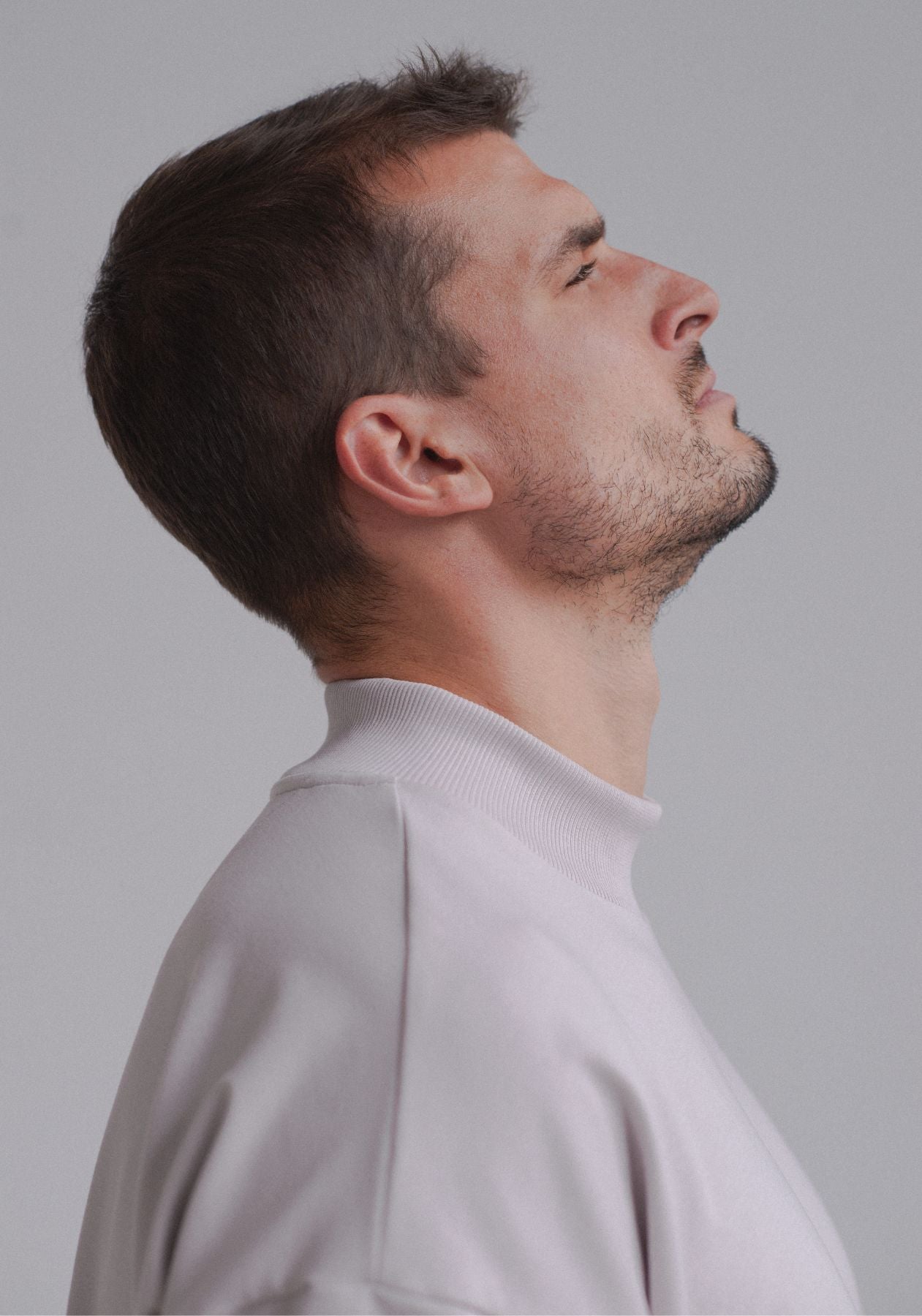 Pánská Mikina High neck z biobavlny - Loose fit