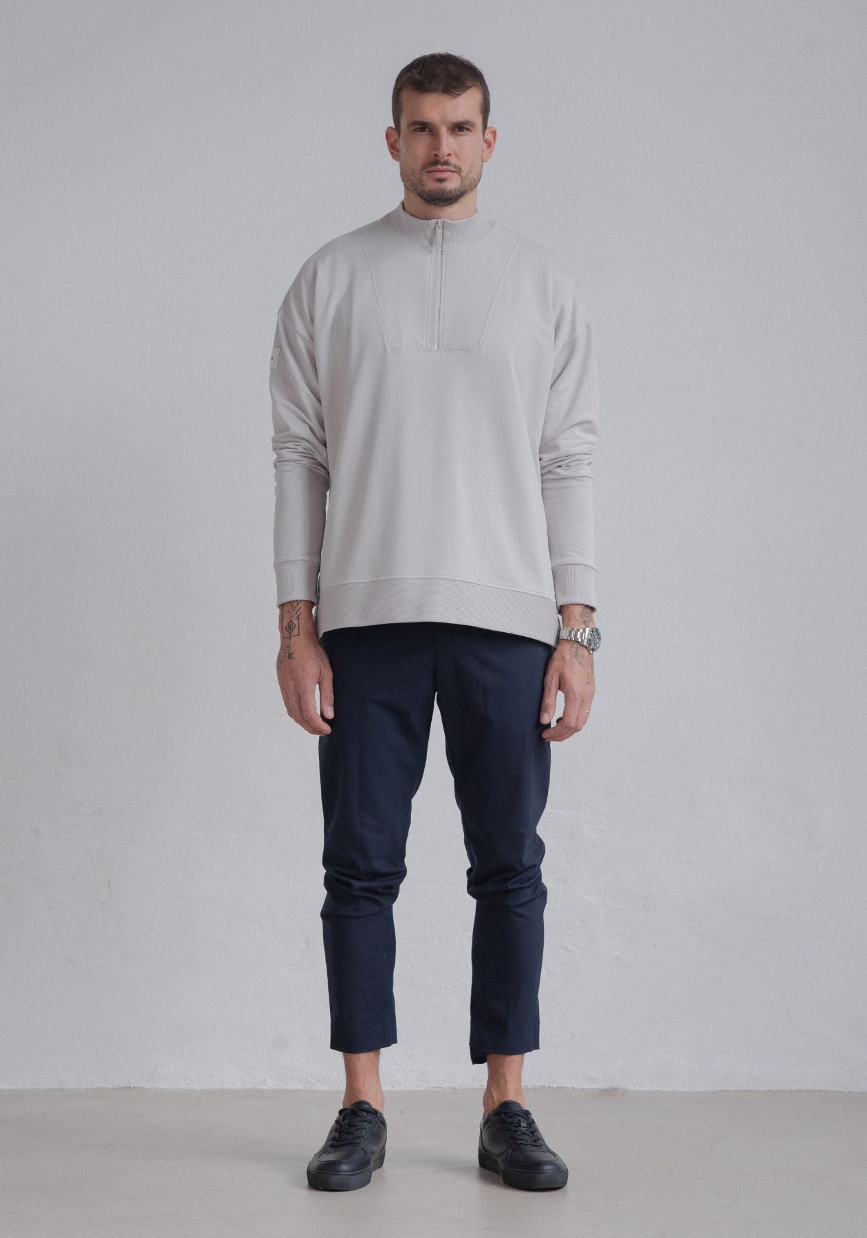 Pánská Mikina zip-up Pearl gray Loose fit - update