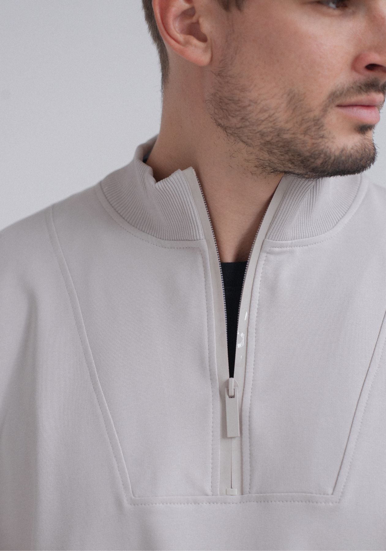 Pánská Mikina zip-up Pearl gray Loose fit - update