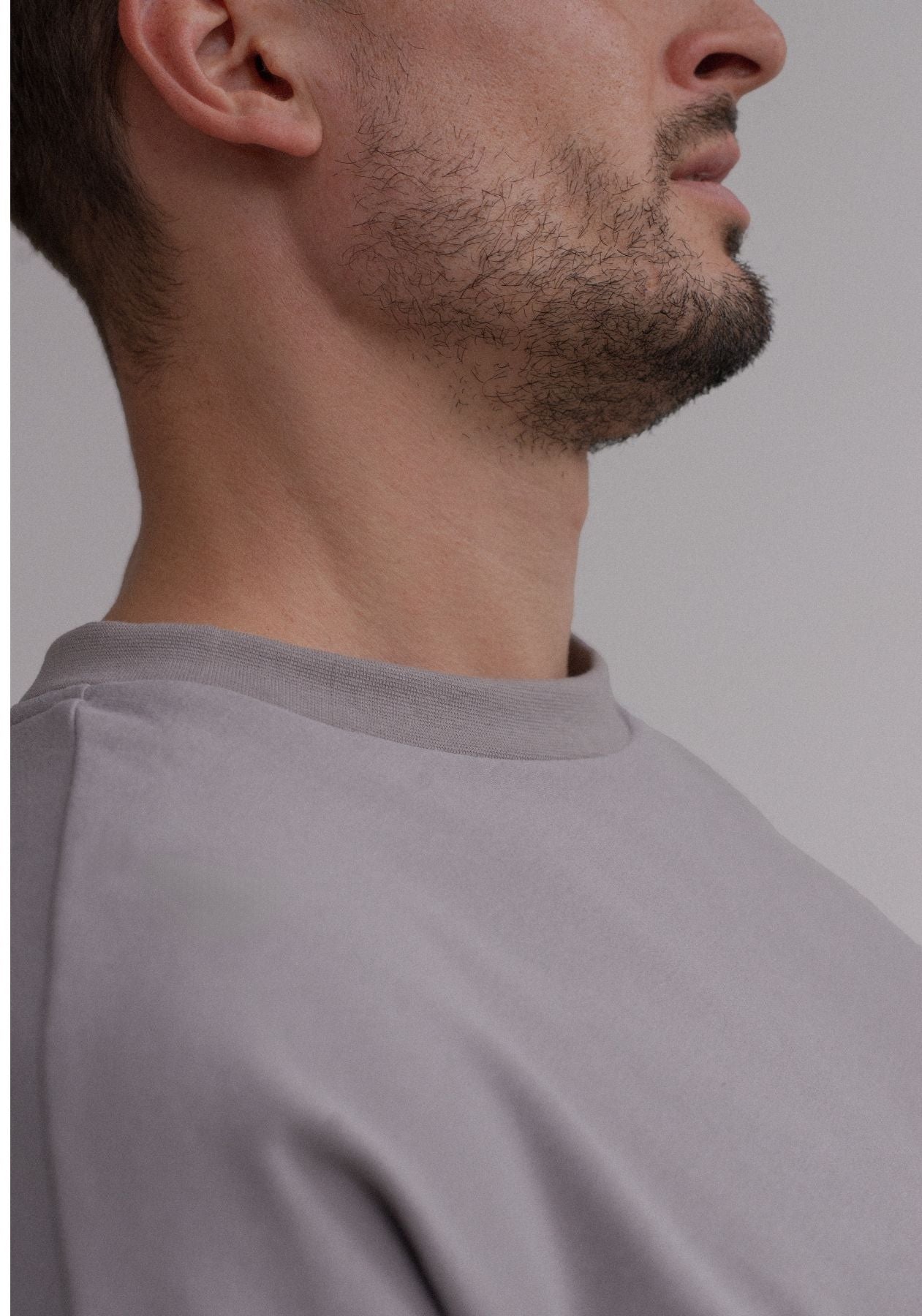 Men Sweatshirt organic cotton Light gray brushed - Oversized