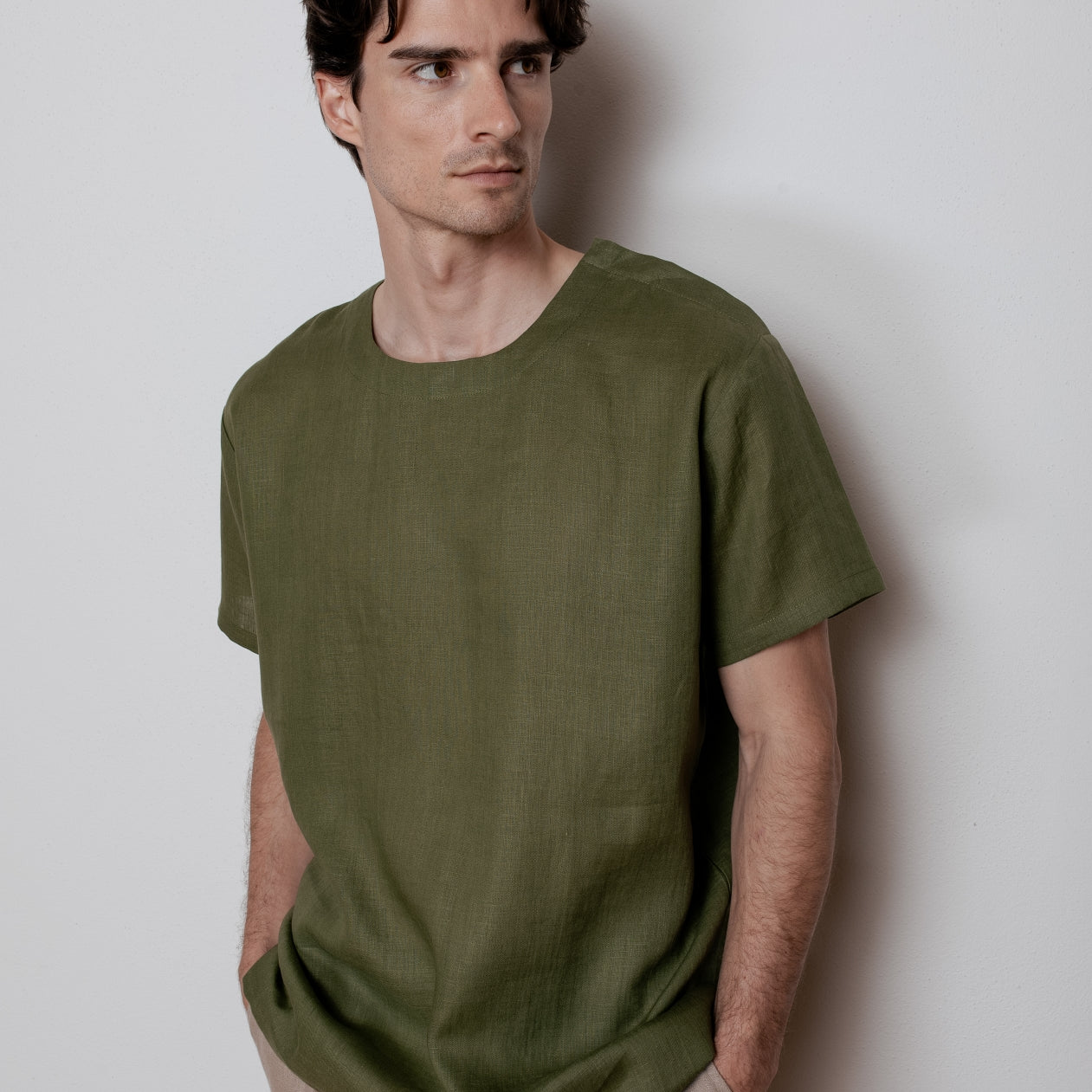 Men's regular linen t-shirt