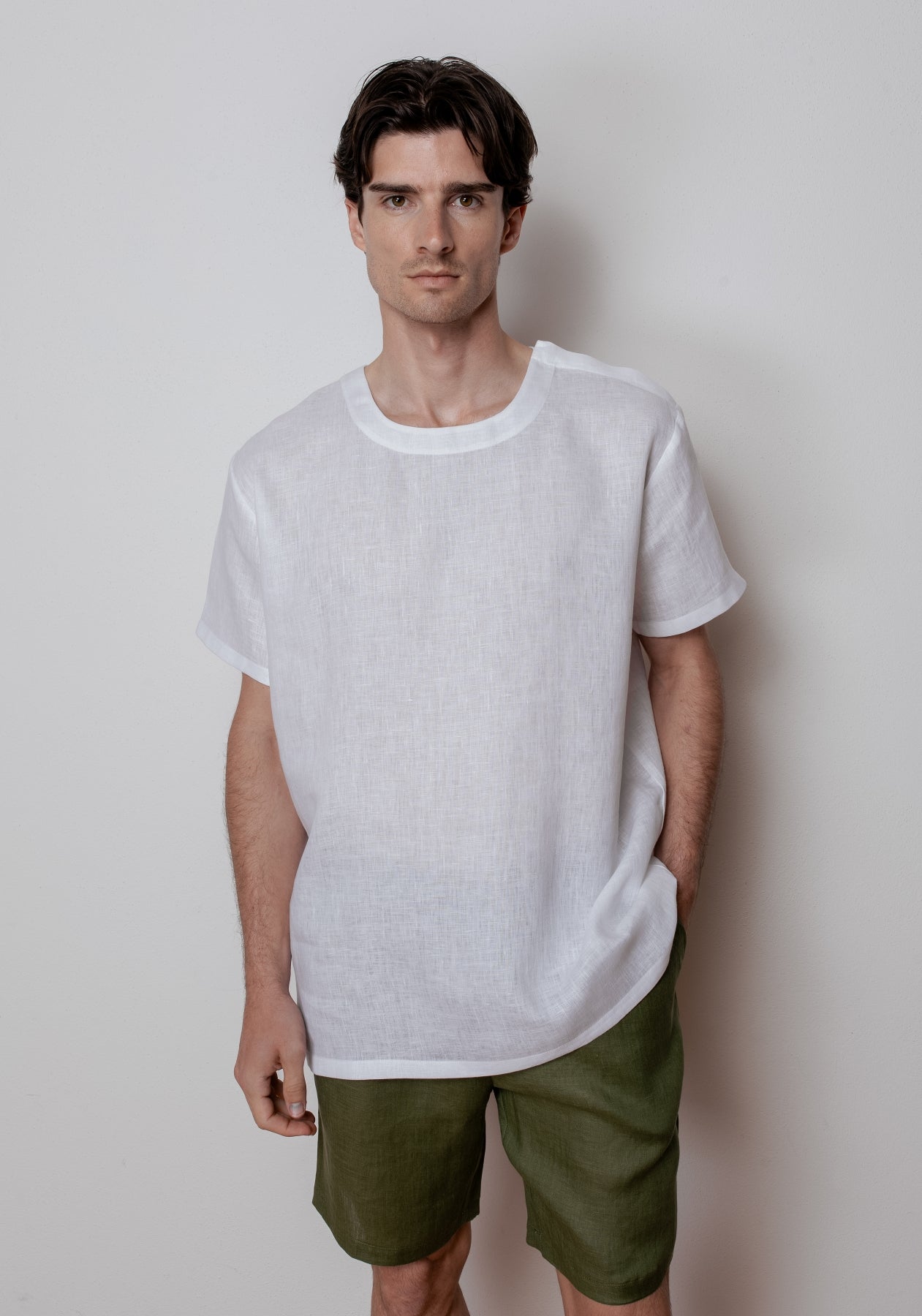 Pánské lněné šortky - loose fit