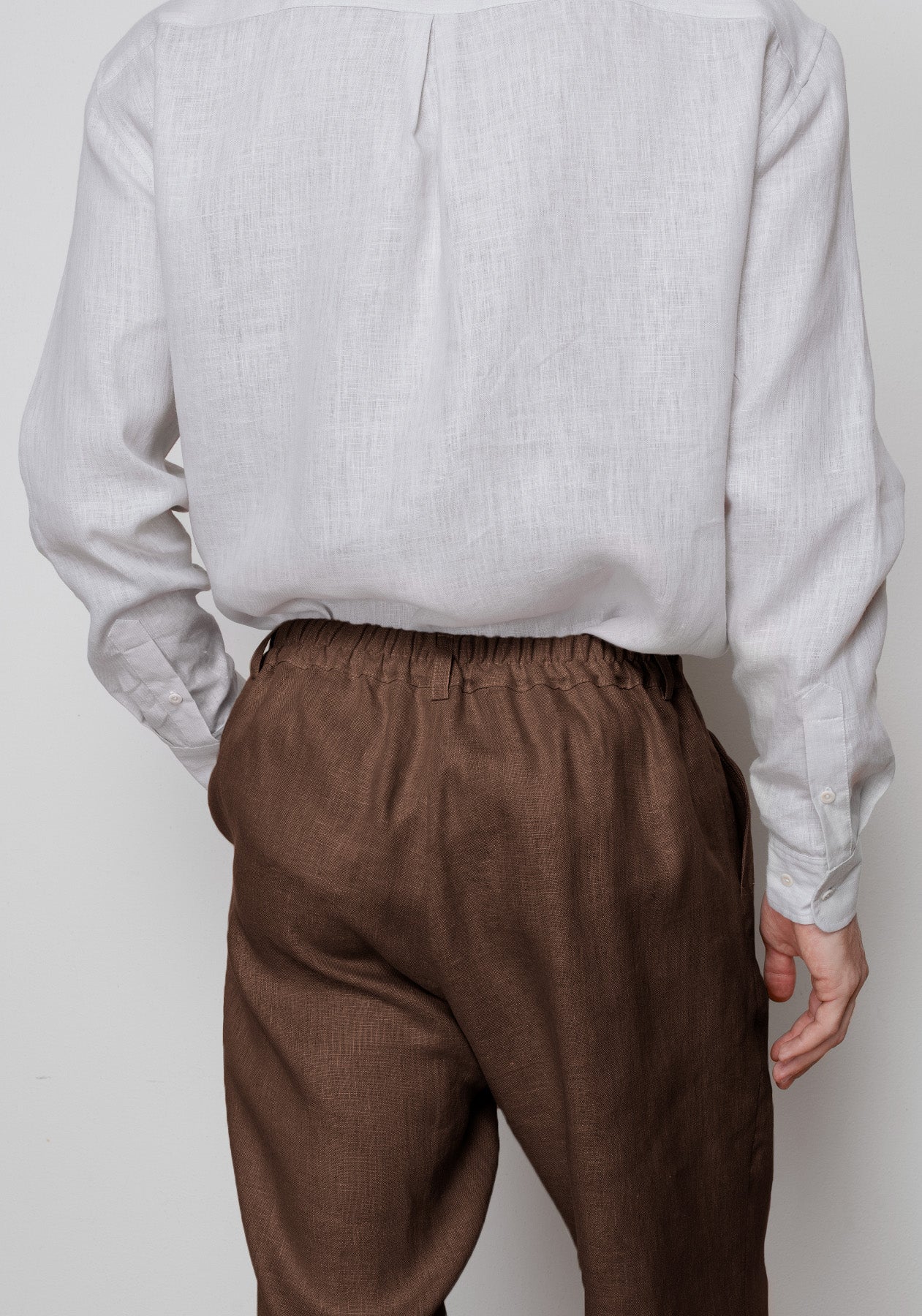 Men's Loose-fit Linen Pants - Brown
