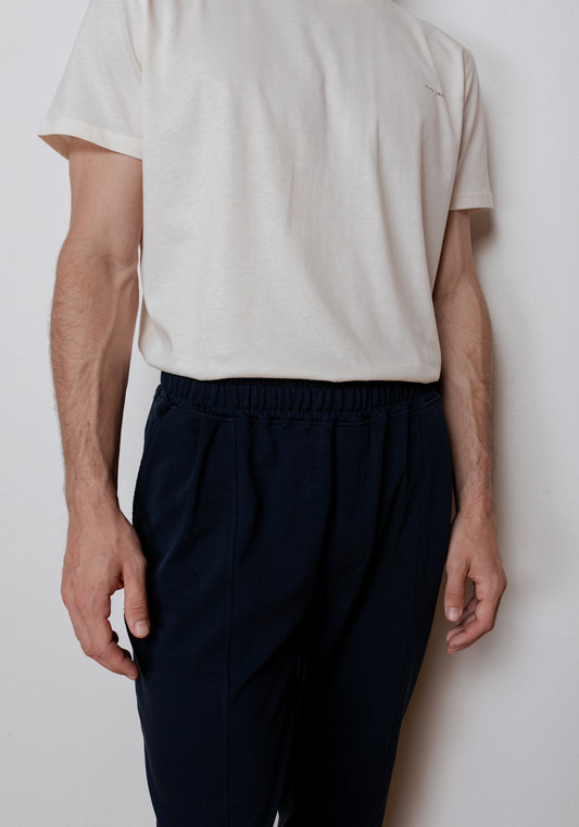 Pánske teplákové nohavice z biobavlny Deep blue - loose fit