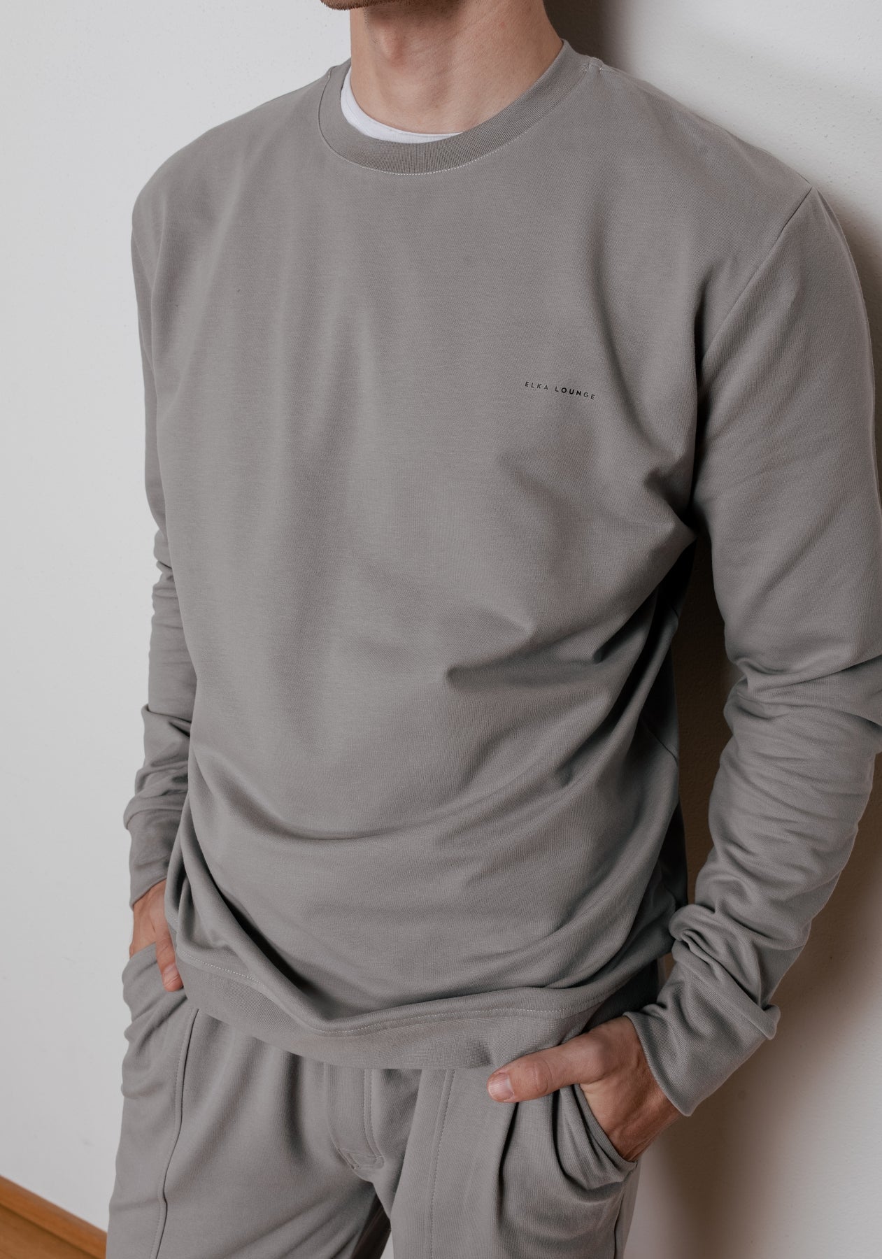 Męska bluza bawełna organiczna Gray brushed - regular update
