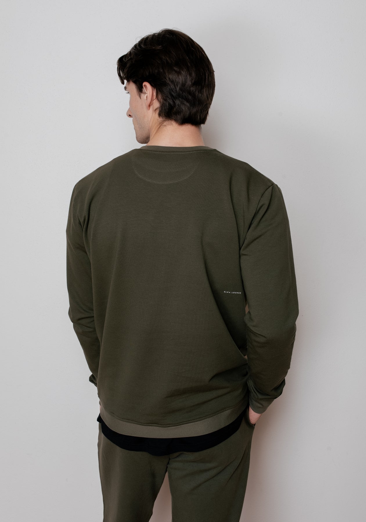 Pánska mikina bez kapucne z biobavlny brushed - regular