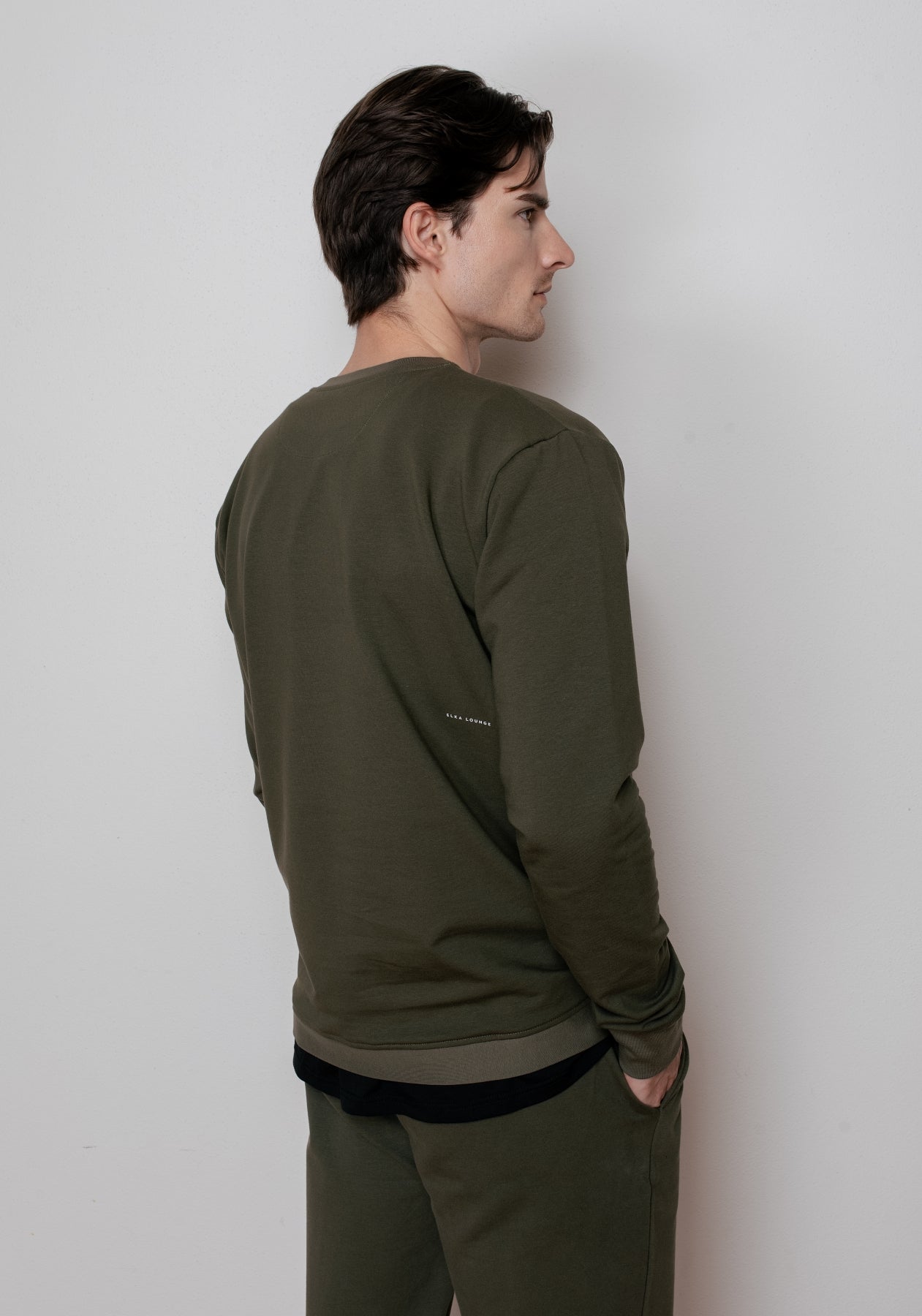 Męska bluza bawełna organiczna Moss green brushed - regular update