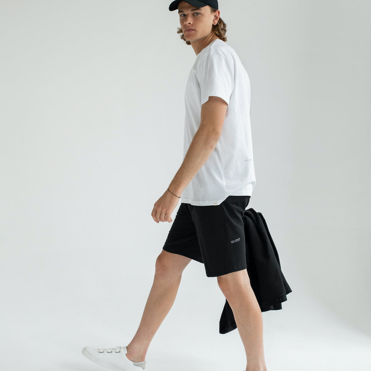 Men sweatpants shorts organic cotton brushed - regular fit