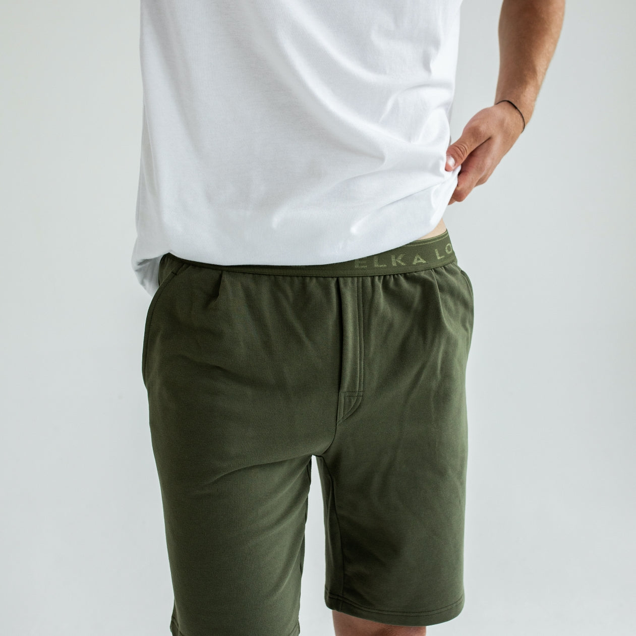 Men sweatpants shorts organic cotton brushed - regular fit
