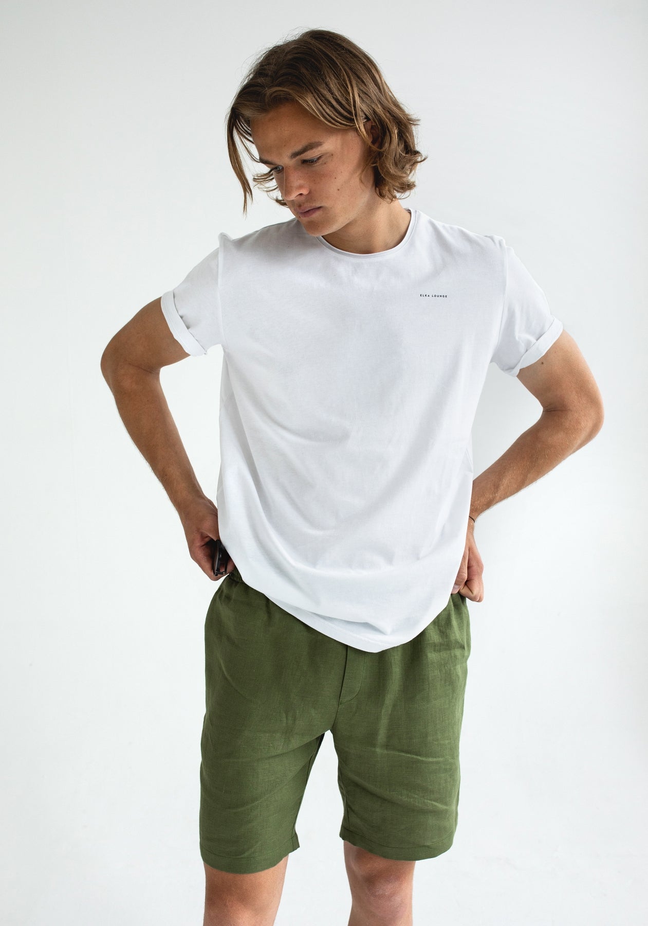 Pánské tričko z biobavlny Optical white - slim fit