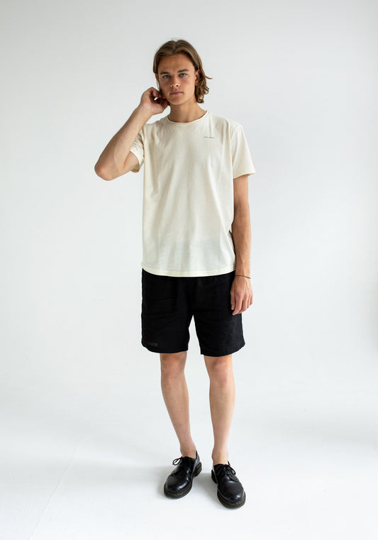 Pánske tričko z biobavlny Offwhite natural - slim fit